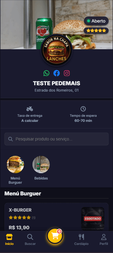 Interface do Código-fonte PedeMais